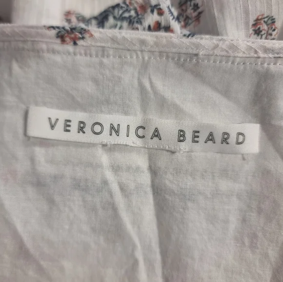 Veronica Beard White Floral Dress Sz 12 - Picture 3 of 14